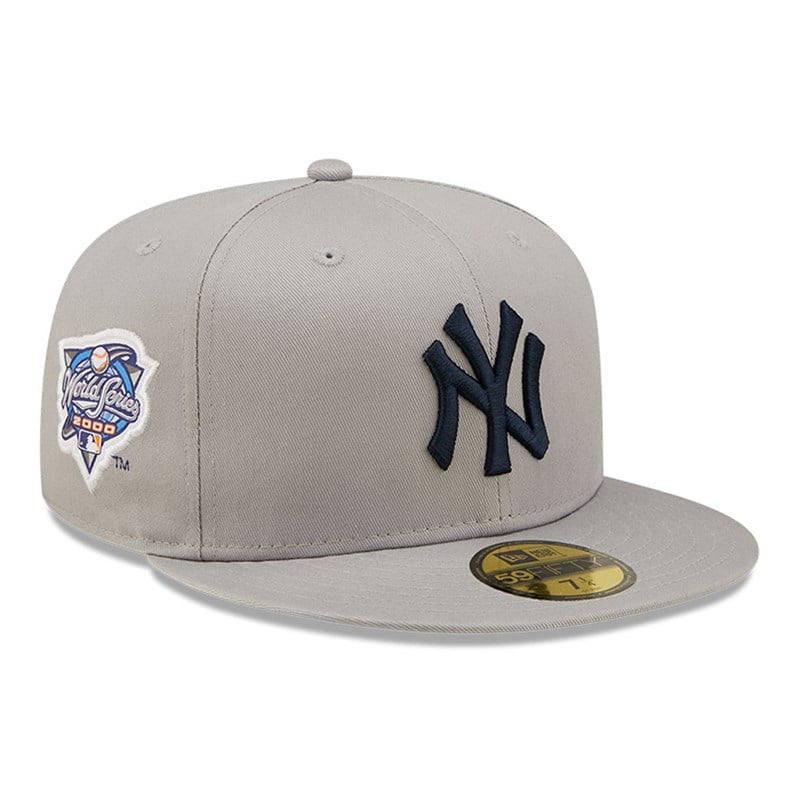 Grey New Era New York Yankees Side Patch Fitted Cap 59fifty | GKBE06238