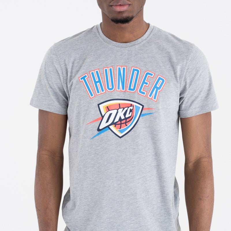 Grey New Era Oklahoma City Thunder NBA Team Logo T-Shirt | ELDT56783