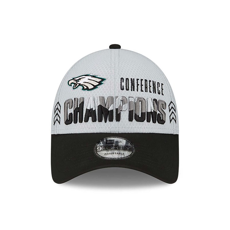 Grey New Era Philadelphia Eagles Conference Champions Adjustable Cap 9forty | DACP63418