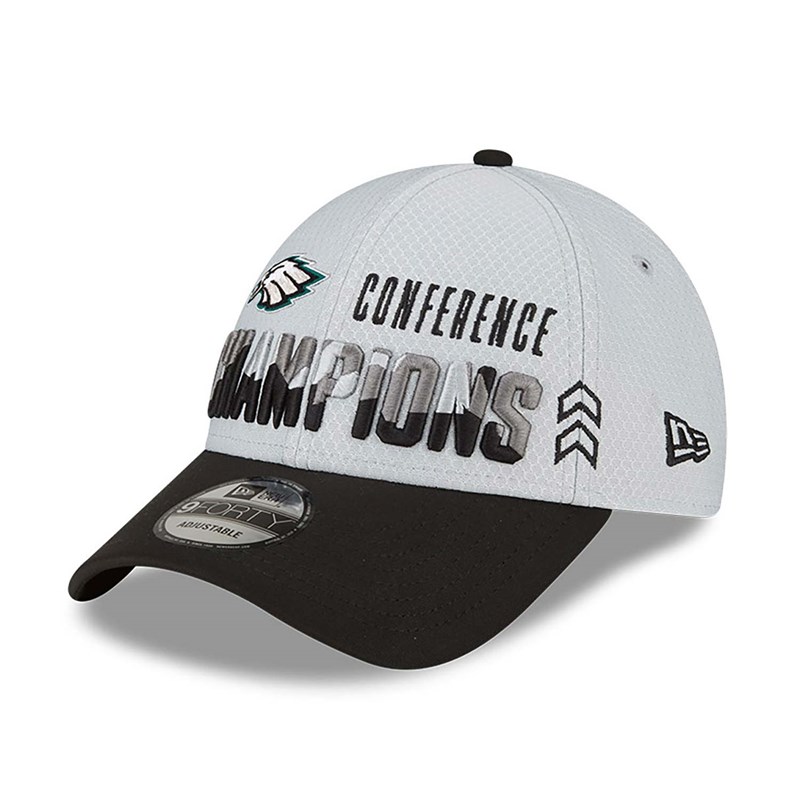 Grey New Era Philadelphia Eagles Conference Champions Adjustable Cap 9forty | DACP63418