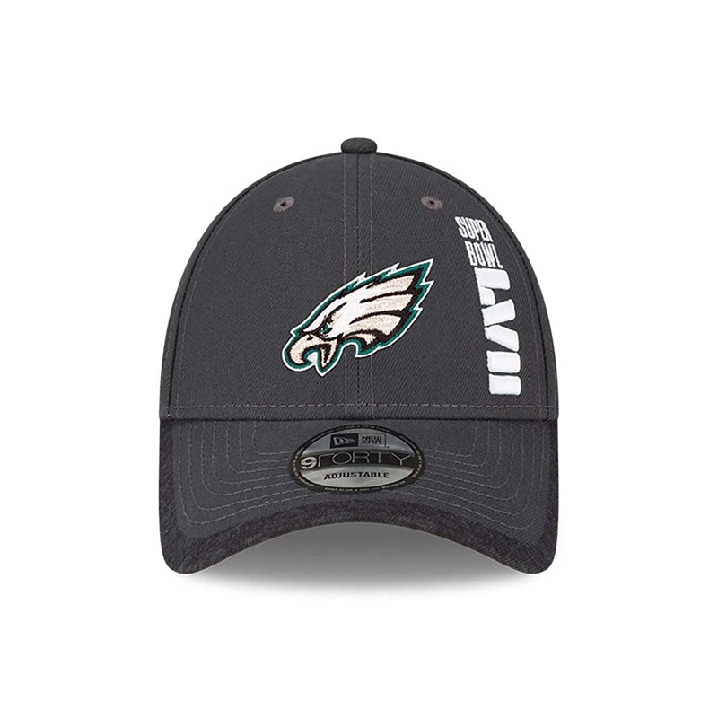 Grey New Era Philadelphia Eagles Super Bowl Lvii Opening Night Adjustable Cap 9forty | IWYU80519