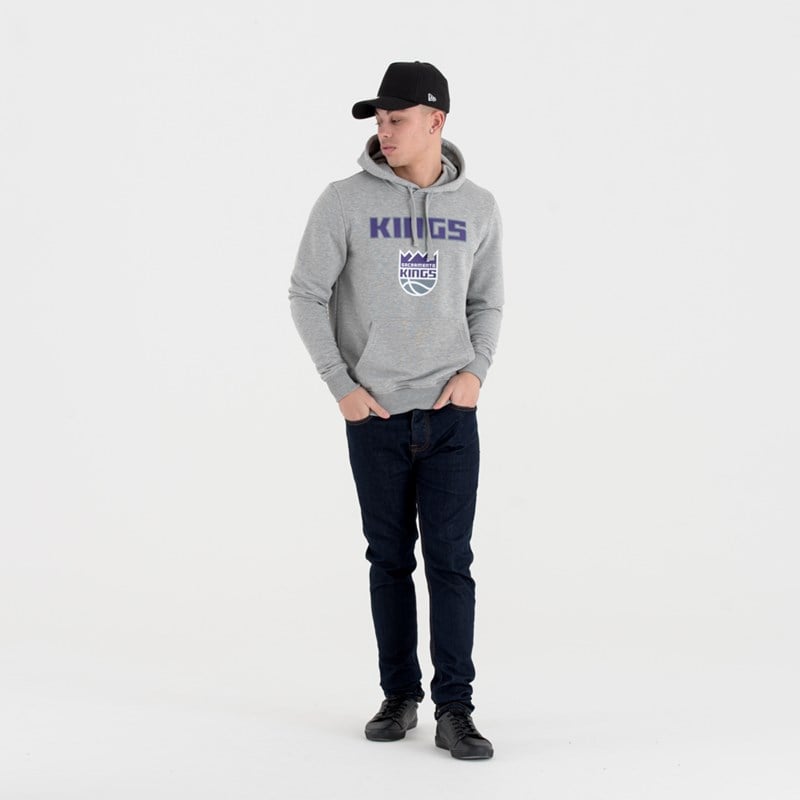 Grey New Era Sacramento Kings NBA Team Logo Hoodie | MOHZ48270