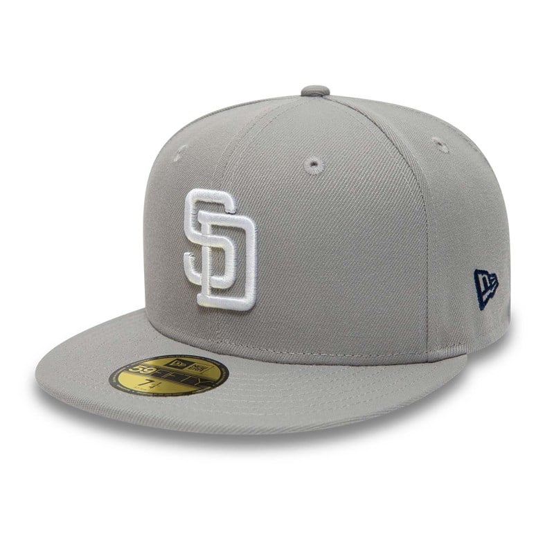 Grey New Era San Diego Padres Basics Fitted Cap 59fifty | RUFQ60537