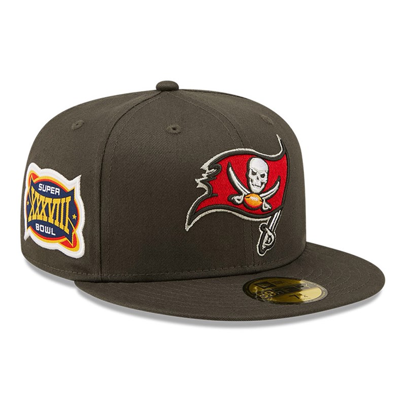 Grey New Era Tampa Bay Buccaneers Side Patch Fitted Cap 59fifty | TYNM73209