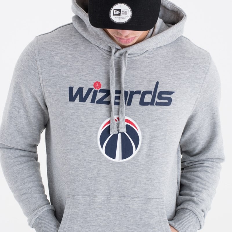 Grey New Era Washington Wizards Team Logo Hoodie | MJVK97634