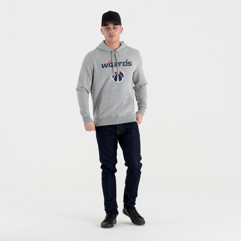 Grey New Era Washington Wizards Team Logo Hoodie | MJVK97634