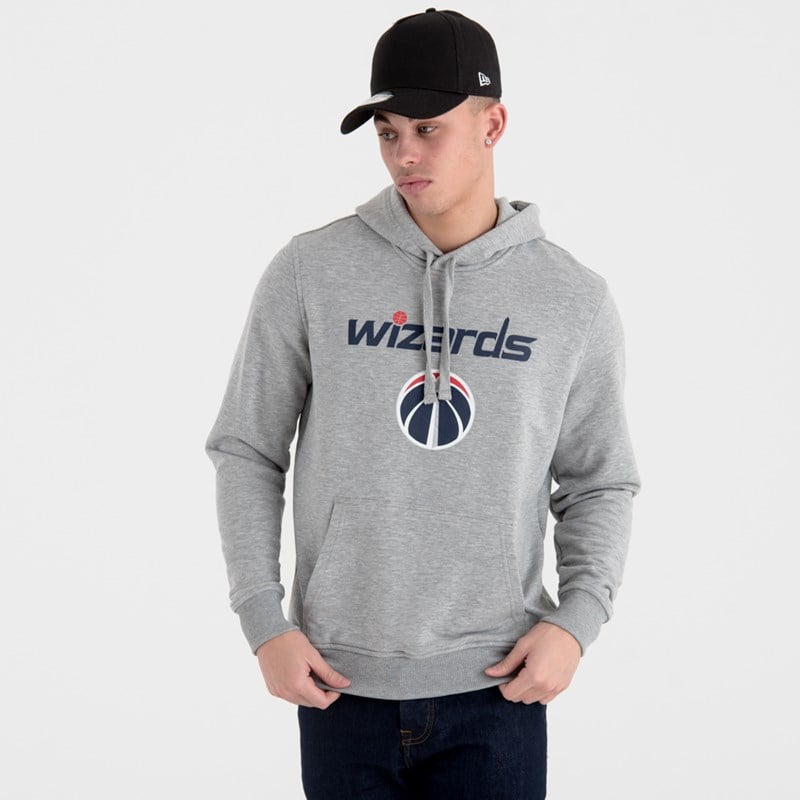 Grey New Era Washington Wizards Team Logo Hoodie | MJVK97634