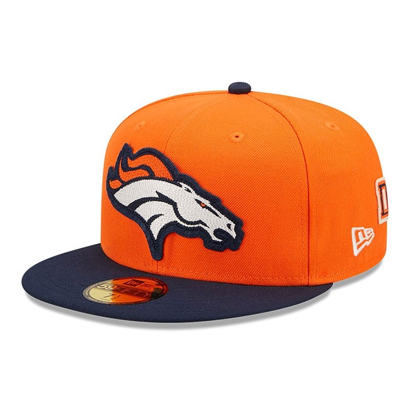 Orange New Era Denver Broncos Ne Letterman Fitted Cap 59fifty | ZDOY98642