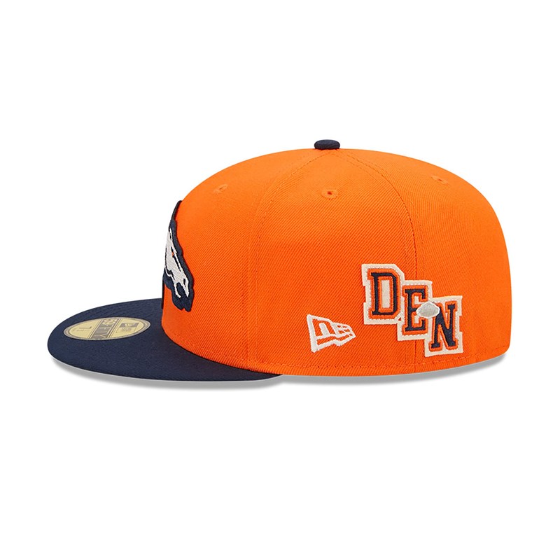 Orange New Era Denver Broncos Ne Letterman Fitted Cap 59fifty | ZDOY98642