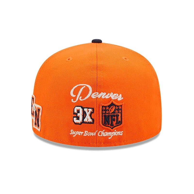 Orange New Era Denver Broncos Ne Letterman Fitted Cap 59fifty | ZDOY98642