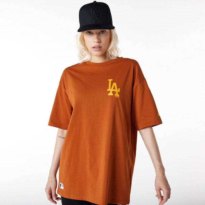 Orange New Era La Dodgers Essentials Oversized T-Shirt | BPOR56471