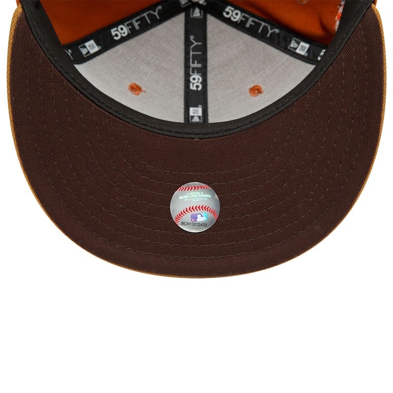 Orange New Era San Diego Padres Fall Colours Contrast Visor Fitted Cap 59fifty | VUAN67150