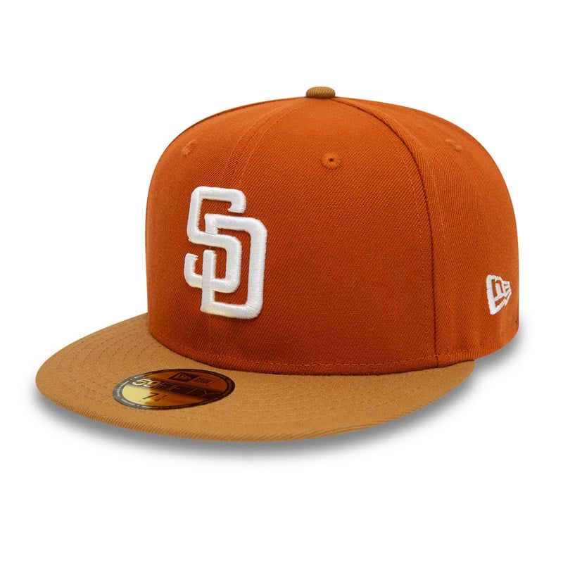 Orange New Era San Diego Padres Fall Colours Contrast Visor Fitted Cap 59fifty | VUAN67150