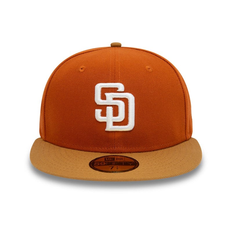 Orange New Era San Diego Padres Fall Colours Contrast Visor Fitted Cap 59fifty | VUAN67150