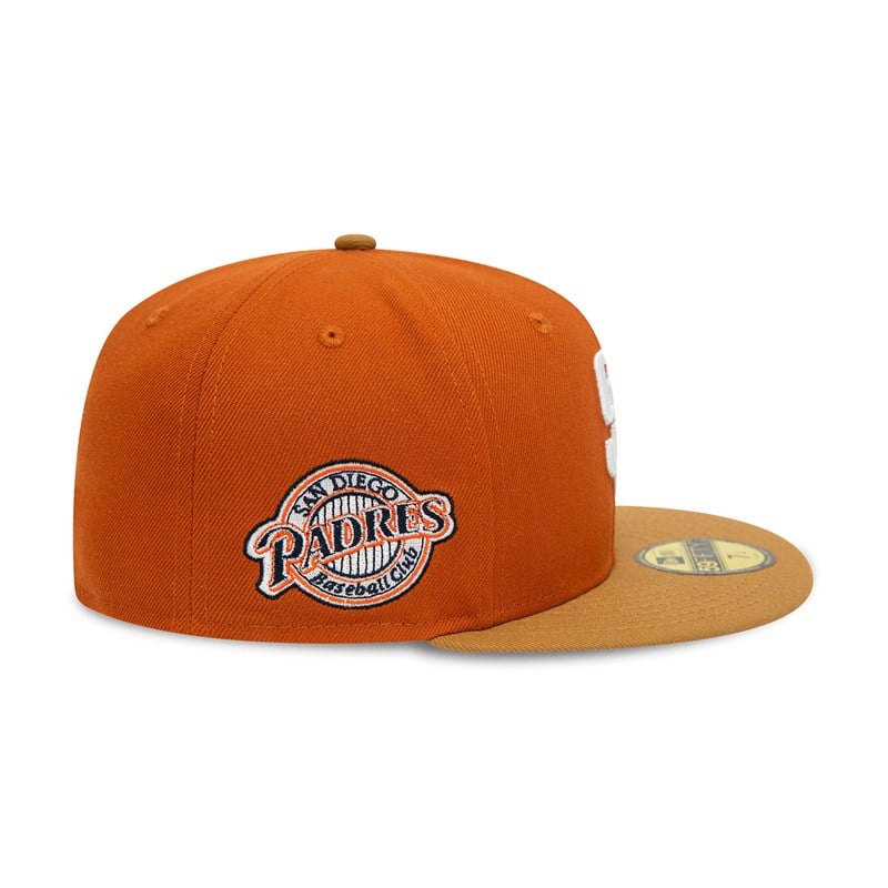 Orange New Era San Diego Padres Fall Colours Contrast Visor Fitted Cap 59fifty | VUAN67150