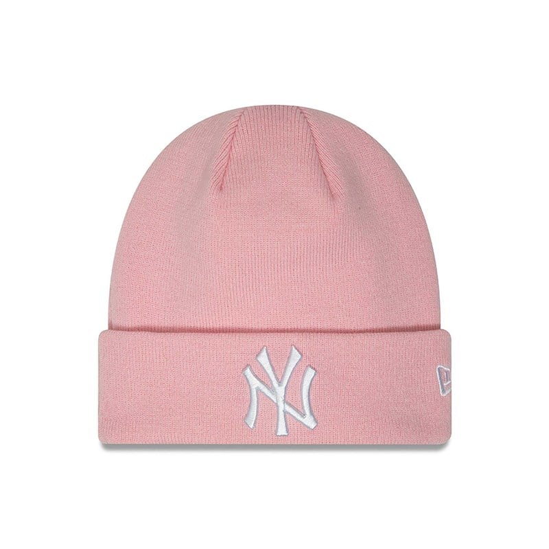 Pink New Era New York Yankees Essential Pastel Cuff Beanie Hat Knit | ODJQ01485