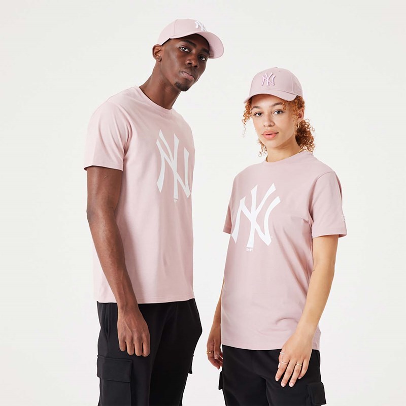 Pink New Era New York Yankees MLB League Essential Pastel Tee T-Shirt | YAOU69132