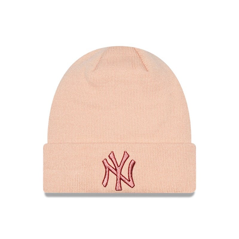 Pink New Era New York Yankees Womens Beanie Hat Knit | ABQJ73961