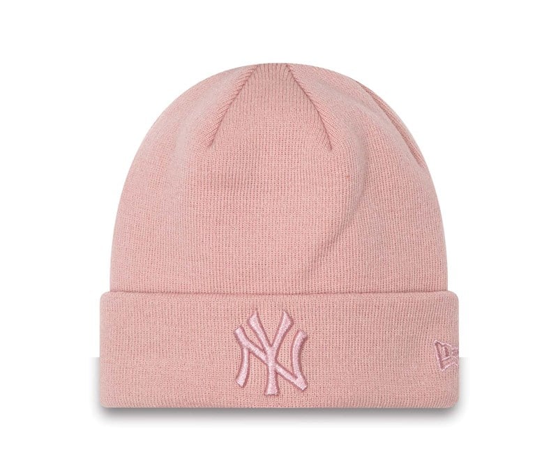 Pink New Era New York Yankees Womens Beanie Hat Knit | TNRV81506