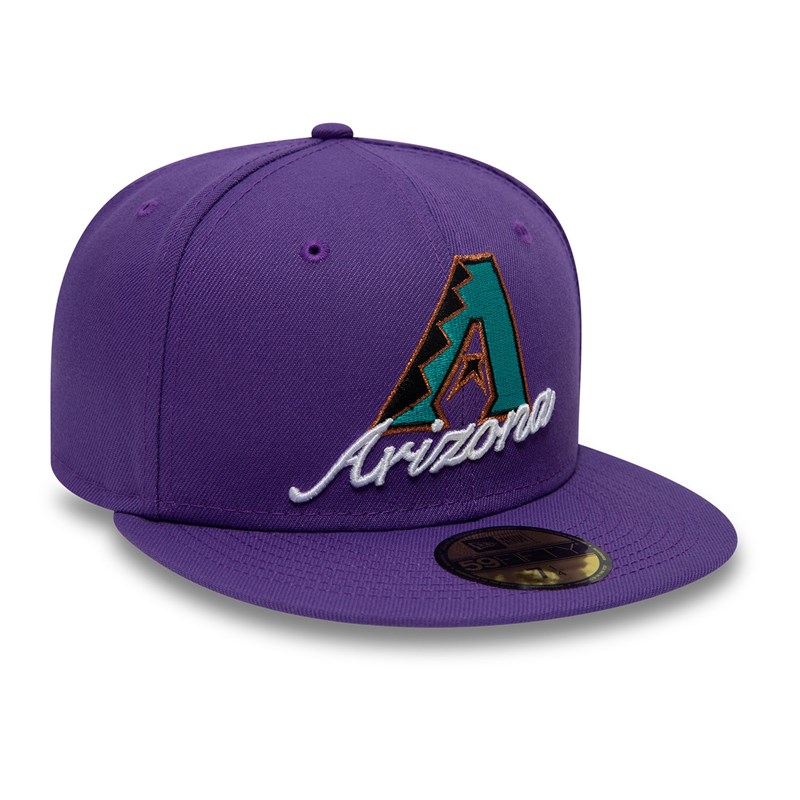 Purple New Era Arizona Diamondbacks Dual Logo Fitted Cap 59fifty | EBXG78230