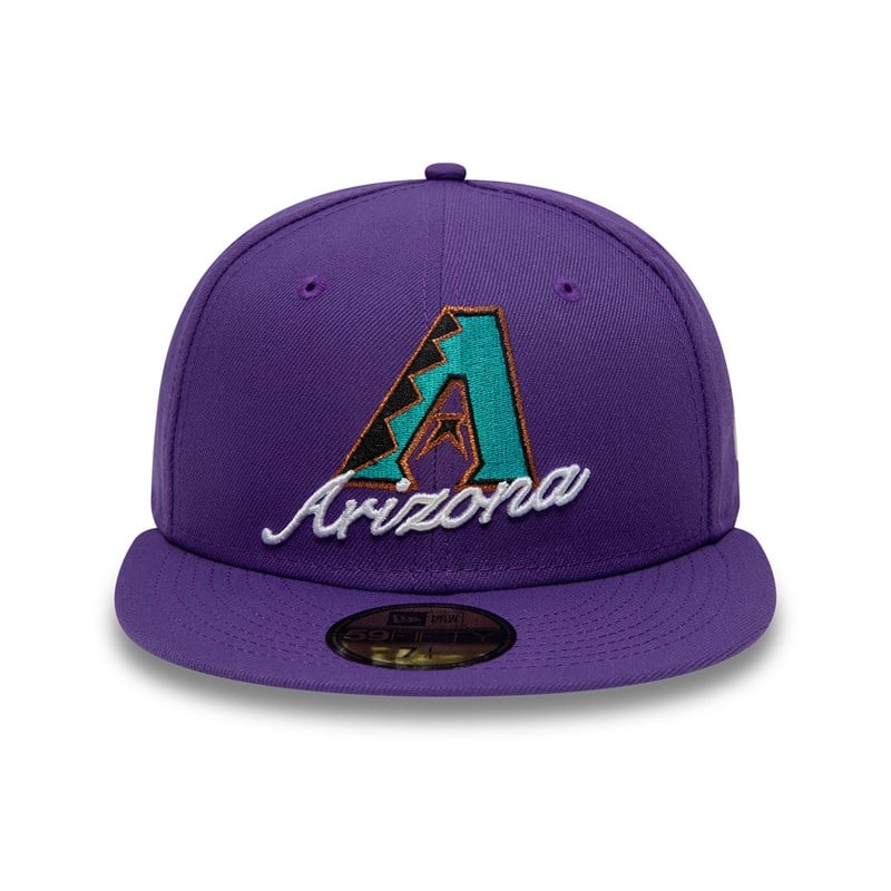 Purple New Era Arizona Diamondbacks Dual Logo Fitted Cap 59fifty | EBXG78230