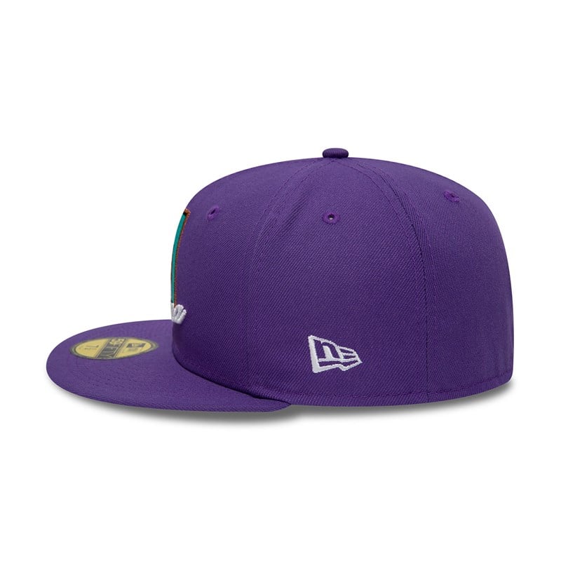 Purple New Era Arizona Diamondbacks Dual Logo Fitted Cap 59fifty | EBXG78230