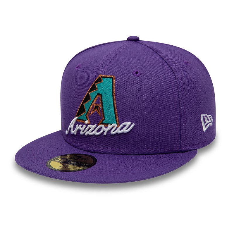 Purple New Era Arizona Diamondbacks Dual Logo Fitted Cap 59fifty | EBXG78230