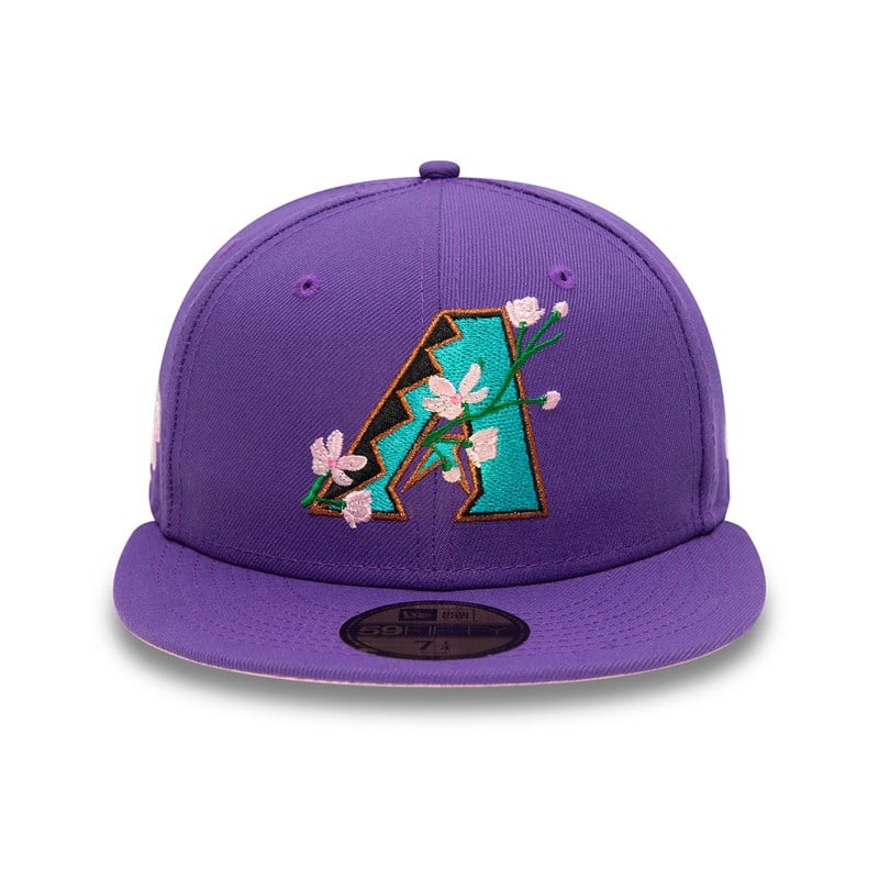 Purple New Era Arizona Diamondbacks Side Patch Bloom Fitted Cap 59fifty | QYWN19523