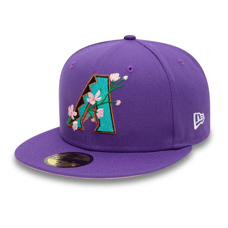 Purple New Era Arizona Diamondbacks Side Patch Bloom Fitted Cap 59fifty | QYWN19523