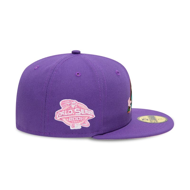 Purple New Era Arizona Diamondbacks Side Patch Bloom Fitted Cap 59fifty | QYWN19523