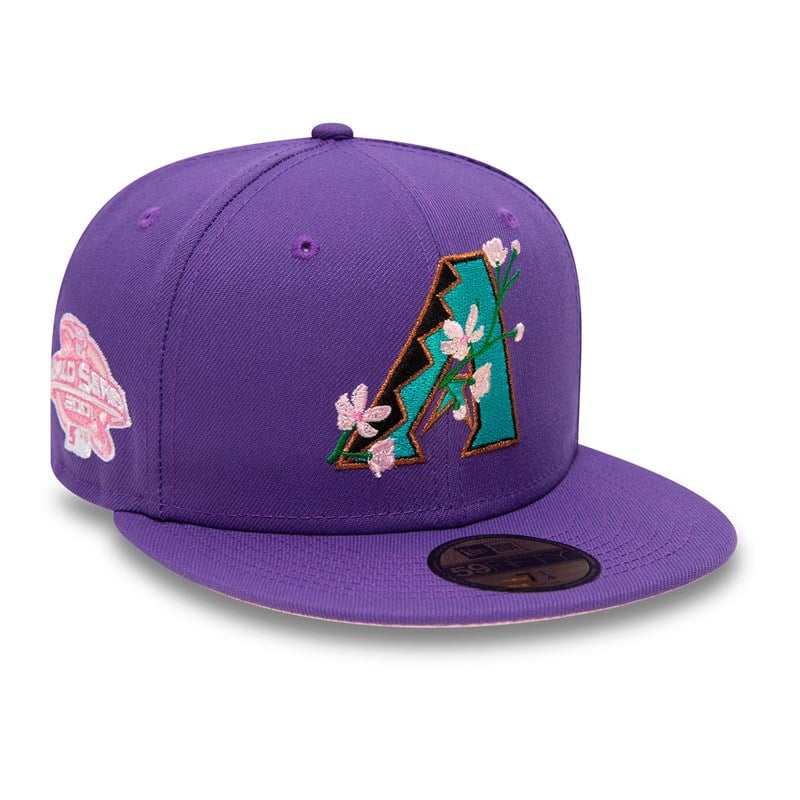 Purple New Era Arizona Diamondbacks Side Patch Bloom Fitted Cap 59fifty | QYWN19523