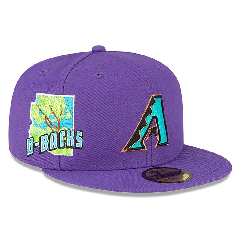 Purple New Era Arizona Diamondbacks Stateview Fitted Cap 59fifty | MJCY61723