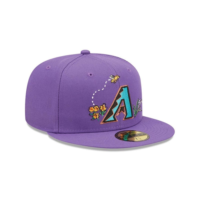 Purple New Era Arizona Diamondbacks Watercolour Floral Cap 59fifty | LNVJ78123