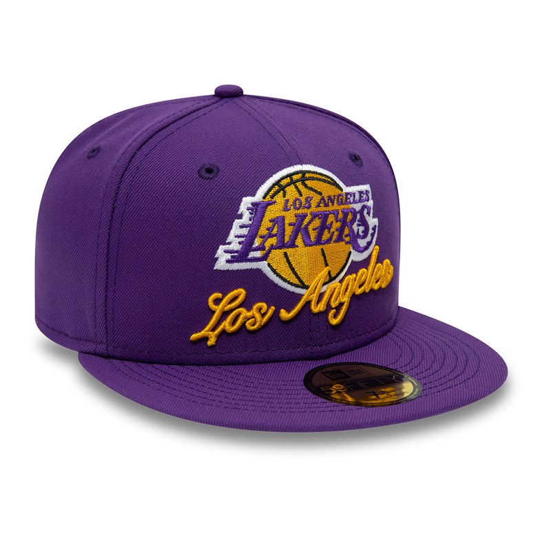 Purple New Era La Lakers Dual Logo Fitted Cap 59fifty | ZPEX04765