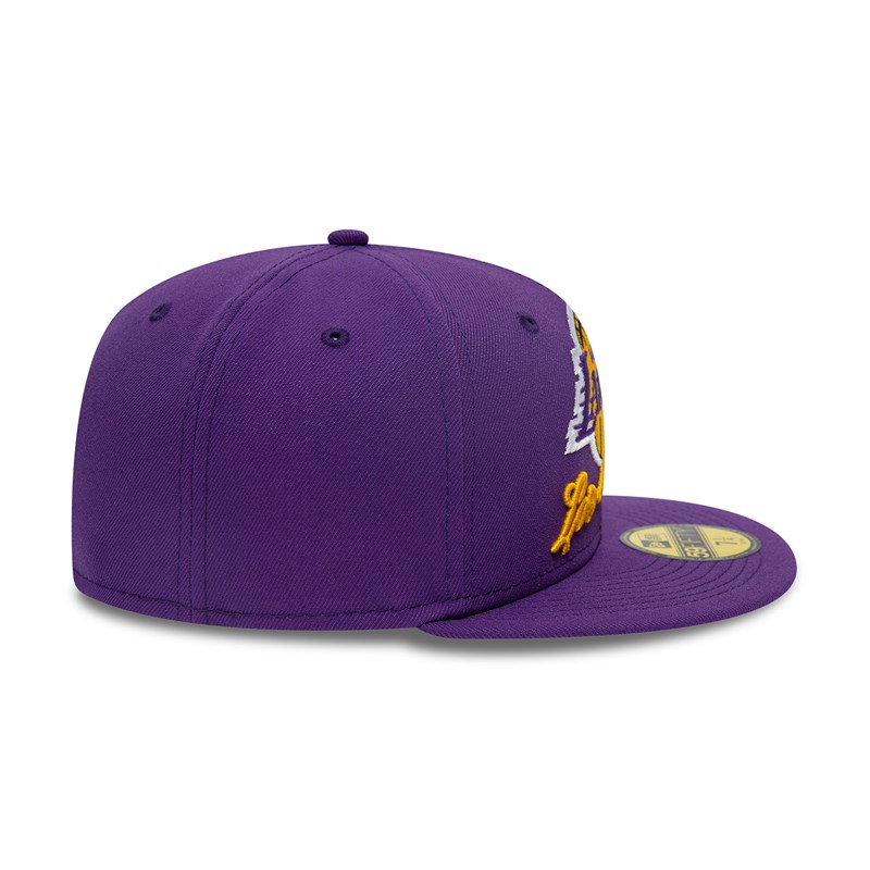 Purple New Era La Lakers Dual Logo Fitted Cap 59fifty | ZPEX04765