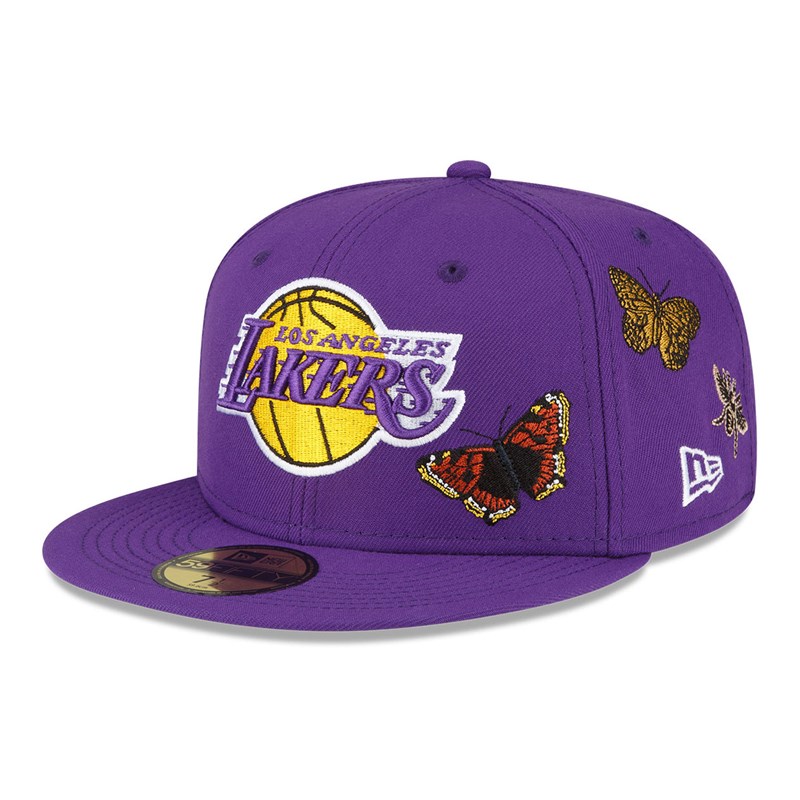 Purple New Era La Lakers Felt X NBA Fitted Cap 59fifty | TZPA69853