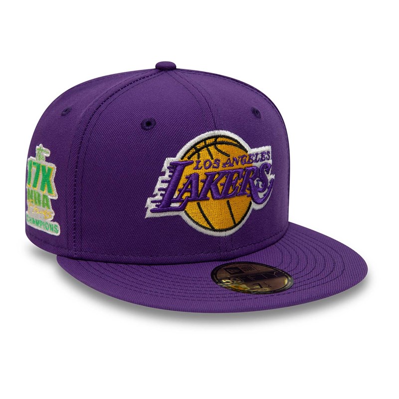 Purple New Era La Lakers Pop Fitted Cap 59fifty | VCPI65819