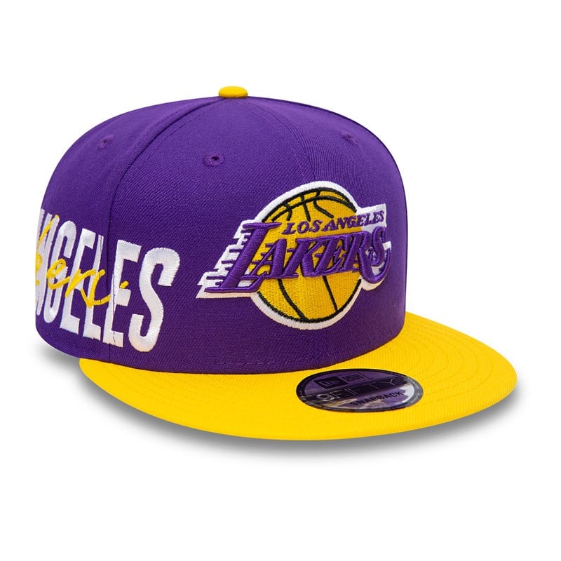 Purple New Era La Lakers Side Font Cap 9fifty | FTXK58231