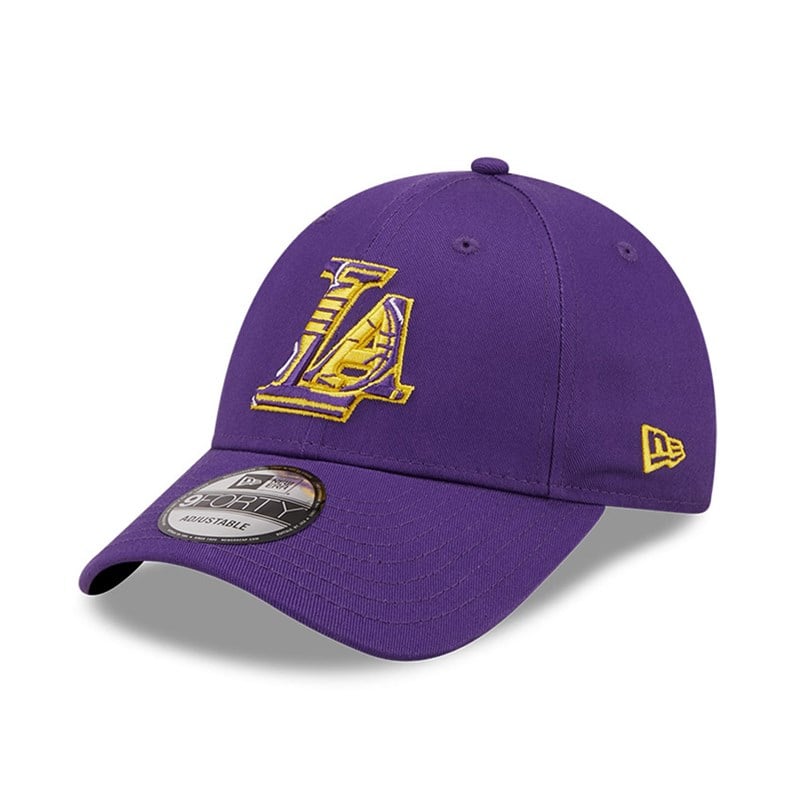 Purple New Era La Lakers Team Logo Kids Adjustable Cap 9forty | HXIC19523