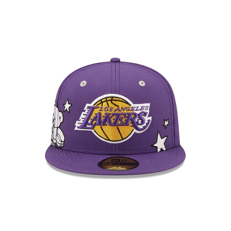 Purple New Era La Lakers Teddy Fitted Cap 59fifty | BEYU58309