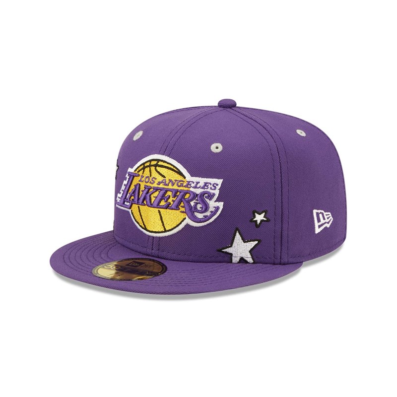 Purple New Era La Lakers Teddy Fitted Cap 59fifty | BEYU58309