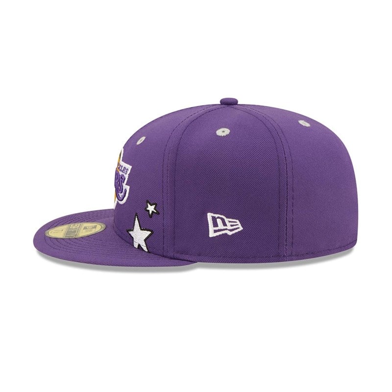 Purple New Era La Lakers Teddy Fitted Cap 59fifty | BEYU58309