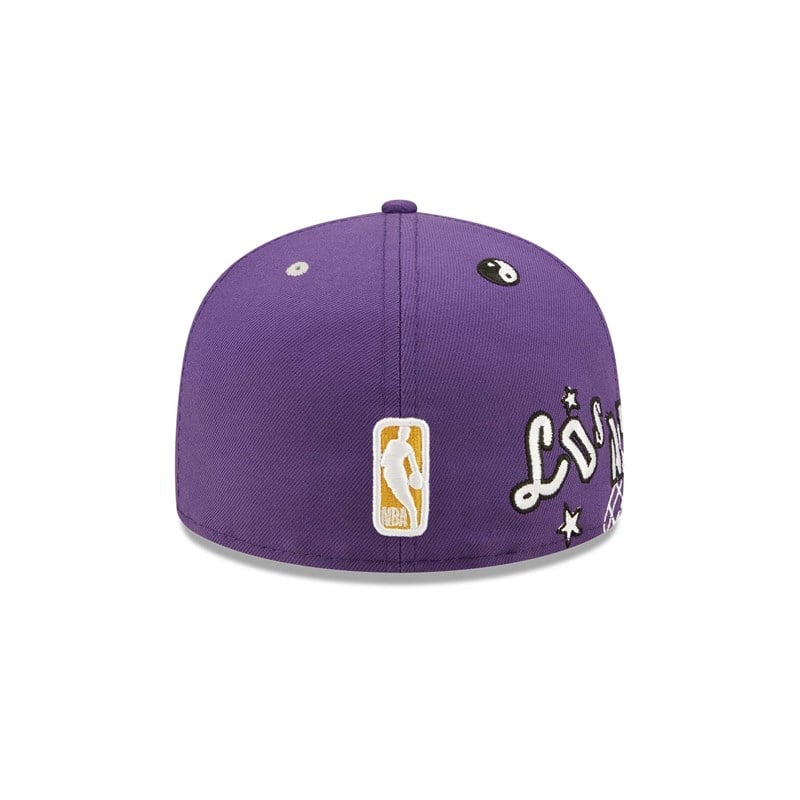 Purple New Era La Lakers Teddy Fitted Cap 59fifty | BEYU58309