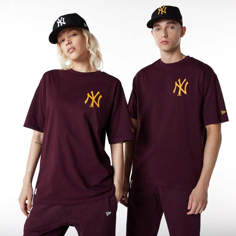 Purple New Era New York Yankees Essentials Oversized T-Shirt | UFGJ59368