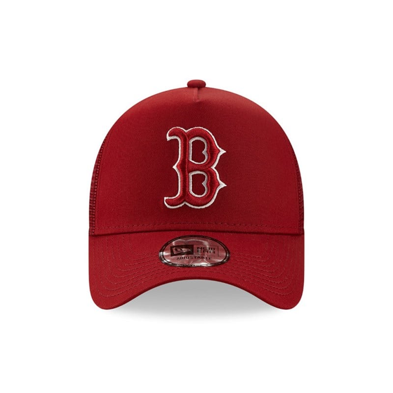 Red New Era Boston Redsox League Essential A-frame Cap Trucker | HZXG58064