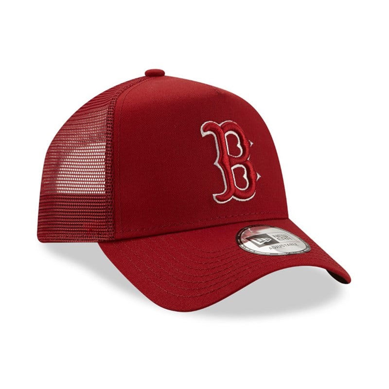 Red New Era Boston Redsox League Essential A-frame Cap Trucker | HZXG58064