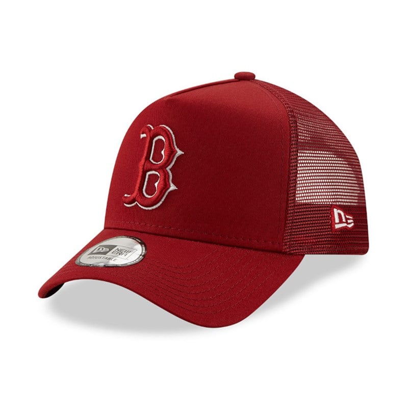 Red New Era Boston Redsox League Essential A-frame Cap Trucker | HZXG58064