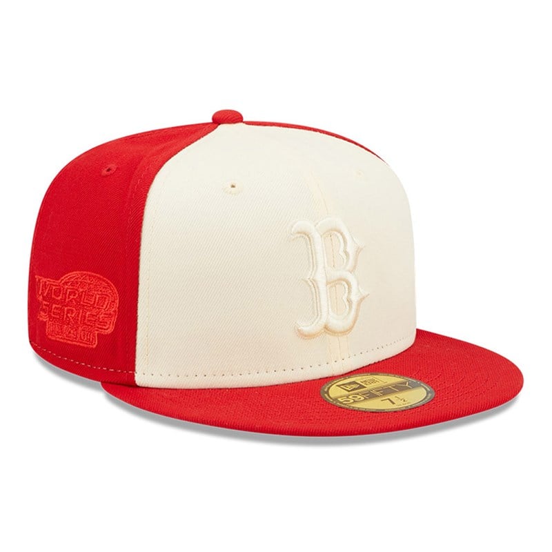 Red New Era Boston Sox MLB 2-tone Fitted Cap 59fifty | SODR13649