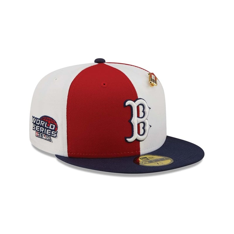 Red New Era Boston Sox Pinwheel Americana Fitted Cap 59fifty | QTAH07138