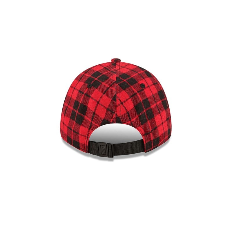 Red New Era Boston Sox Plaid Adjustable Cap 9forty | KQRF46759